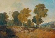 Joseph Mallord William Turner Trees beside the River, with Bridge in the Middle Distance painting